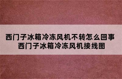 西门子冰箱冷冻风机不转怎么回事 西门子冰箱冷冻风机接线图